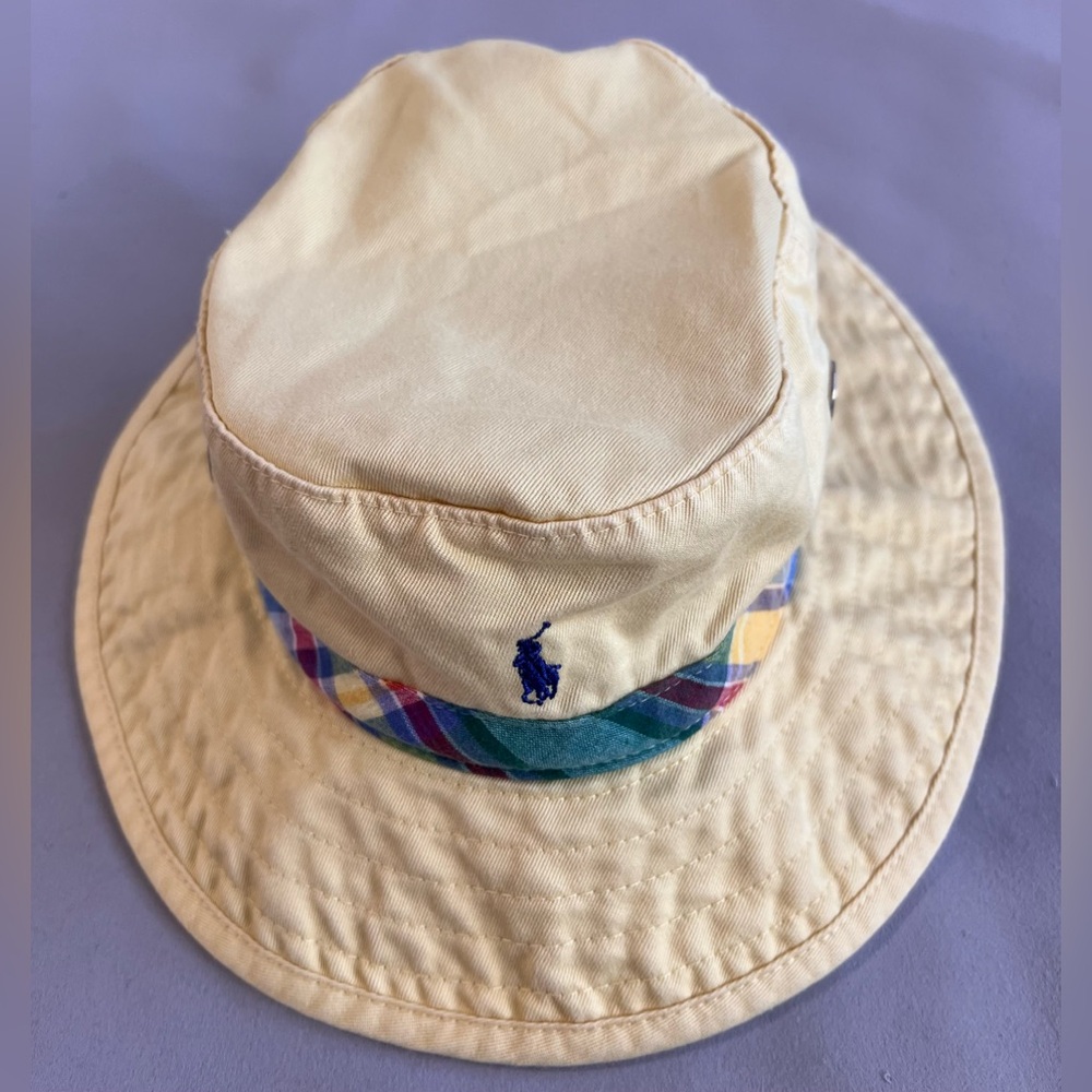 Polo Ralph‎ Lauren  Toddlers Bucket Hat Solid Plaid Yellow Unisex Kids